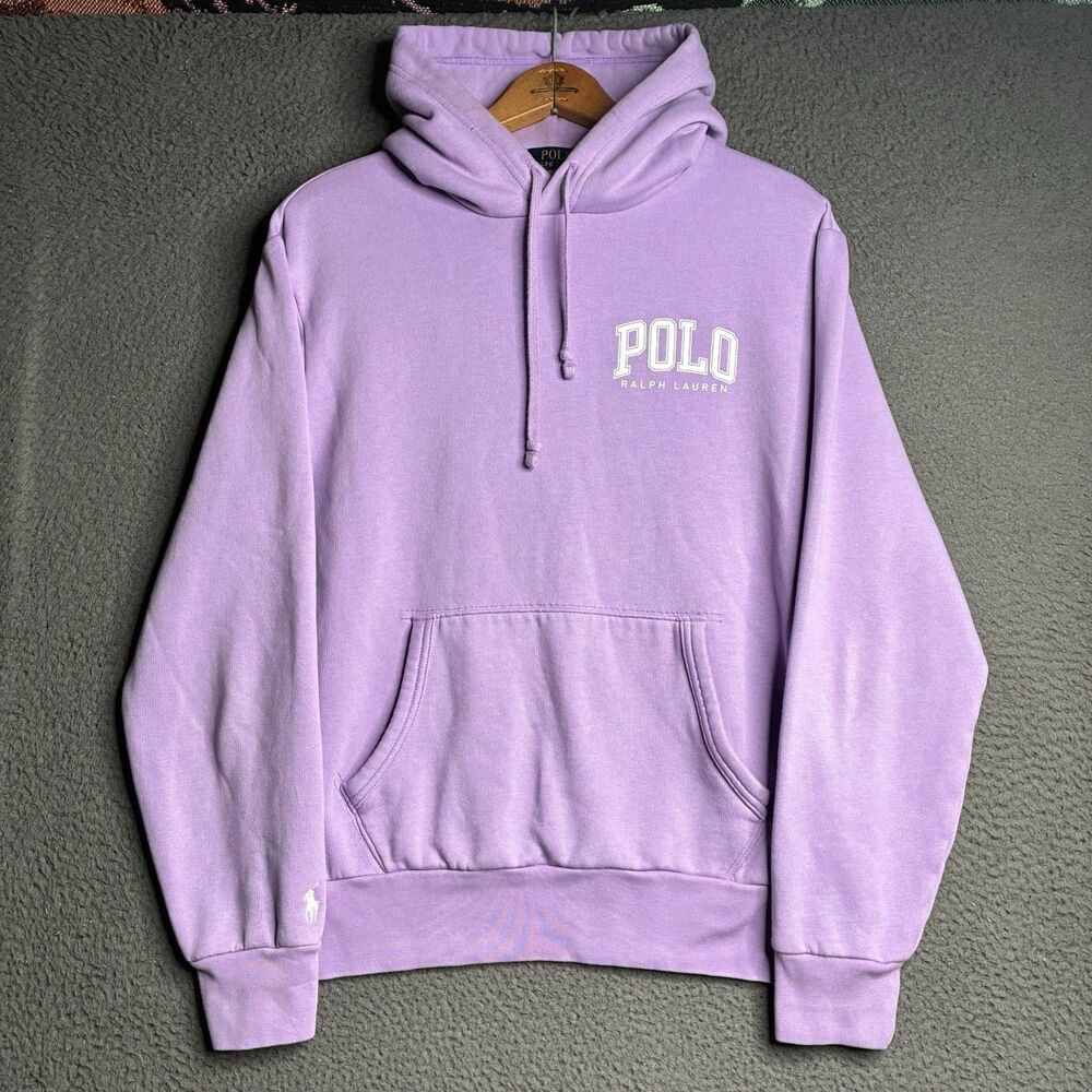 Polo Ralph Lauren Women's Purple Spell Logo Hoodie Sweatshirt Medium